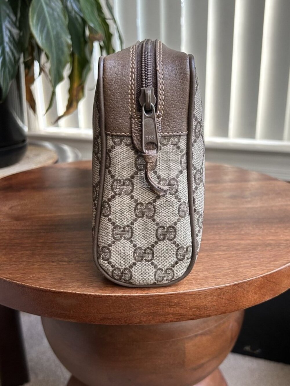 GUCCI GG Supreme Web Sherry Line Clutch, Pouch, Brown, Taupe - Picture 4 of 11